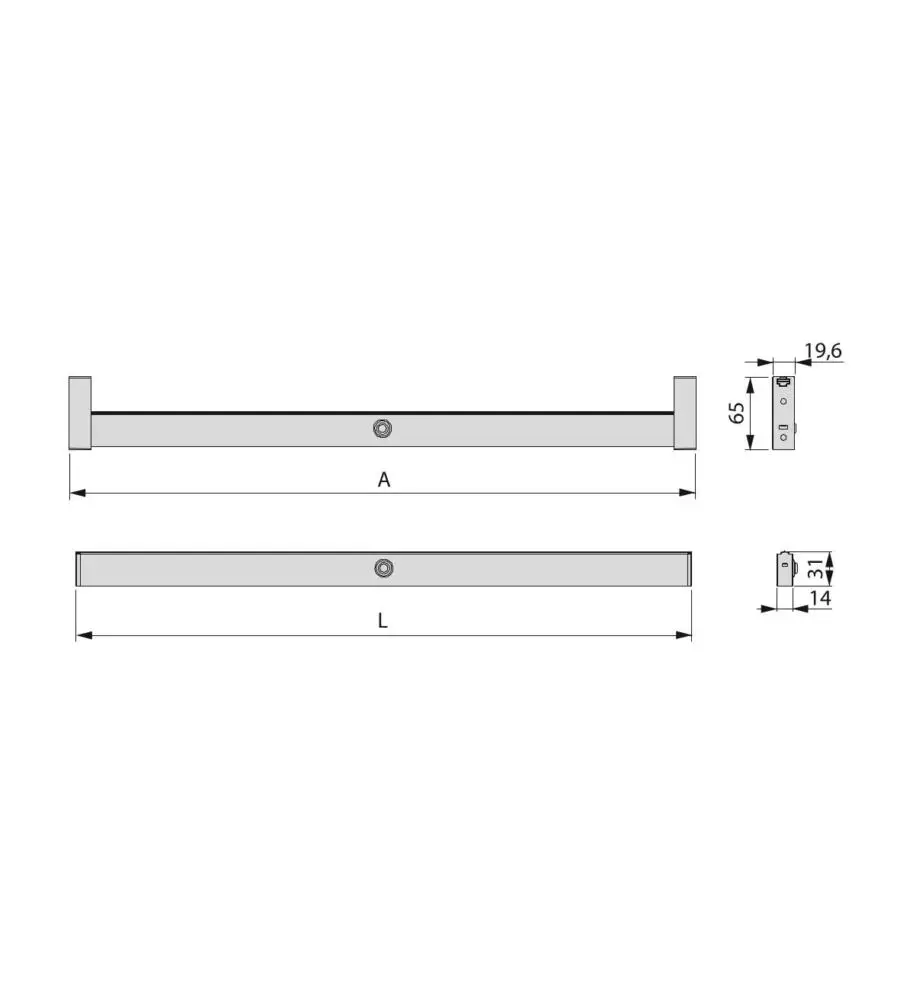 Barra appendiabiti per armadi con led integrato, 708-858 mm